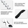 thumbnail image 4 of 3 Pieces Generic Corkscrews, Waiters and Bartender Bottle Openers 3 in 1 Stainless Steel Set, Bottle Opener with Serrated Foil Cutter Limonadier Foil Cutter Black (3 pcs), 4 of 5