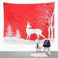thumbnail image 2 of UFAEZU Blizzard Christmas Snow Winter Landscape Deer Merry Forest Wall Art Hanging Tapestry Home Decor for Living Room Bedroom Dorm 51x60 inch, 2 of 2