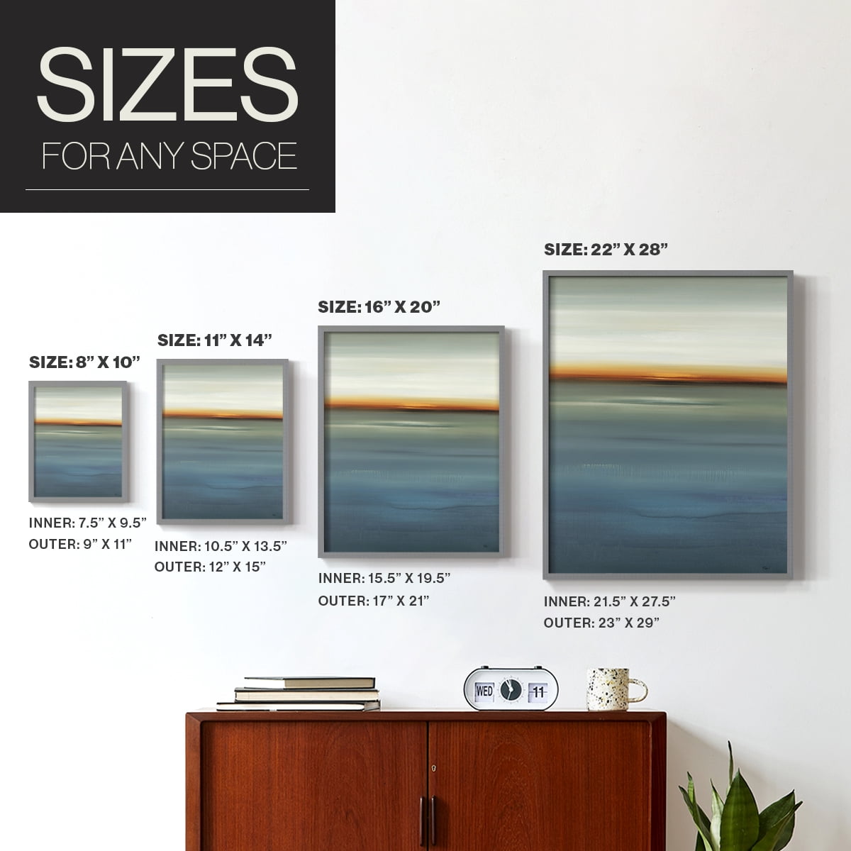 Beside the Blue I Framed Print in Gray Solid Wood Framed Print No Nail Hanging