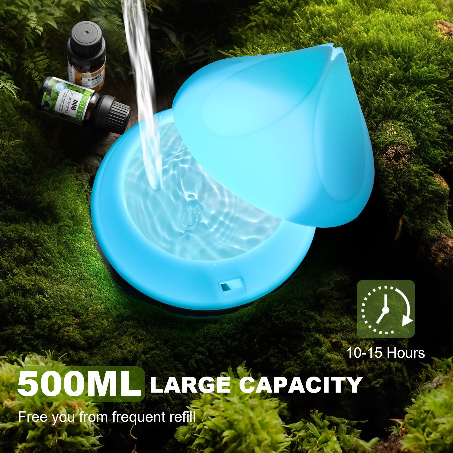 Noahstrong 500ml Flower Ultrasonic Oil Diffuser with Remote Control photo 6