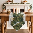 thumbnail image 2 of Table Runners 36 Inches Long, Ginkgo Leaves Cotton Linen Kitchen Dining Coffee Table Runner for Party Home Decor, Marble Modern Abstract Art Green Golden Tabletop Dresser Scarves Runner 13x36 Inch, 2 of 7