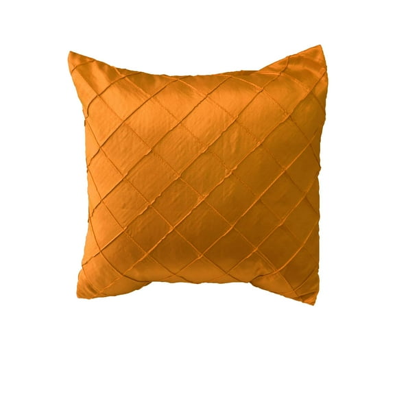 Pintuck Taffeta Decorative Throw Pillow/Sham Cushion Cover Orange