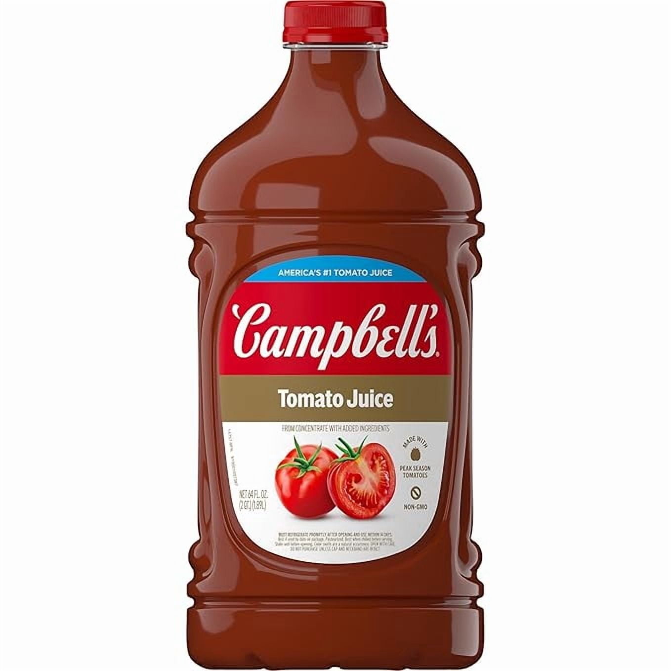 Campbell's 100% Tomato Juice, 11.5 fl oz Can, 6 Count - Walmart.com