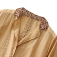 thumbnail image 6 of IROINNID Cardigan for Women Open Front Savings Long Sleeve Turndown Collar Round-Neck Button Casual Elastic Comfy Blouse Shirts,Khaki, 6 of 8