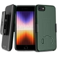 thumbnail image 2 of BELTRON iPhone 7/8/SE 2020 Holster Case, Super Slim Rubberized Grip Case & Swivel Belt Clip Holster Combo with Built-in Kickstand for for Apple iPhone SE 2nd Gen 2020, 8, 7, 6, 6s Cyprus Green, 2 of 9