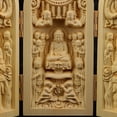 thumbnail image 4 of Buddhism Statues -Yin Statue 3 Carved Wooden For Collector, 4 of 8