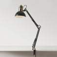 thumbnail image 5 of 32" Matte Black Multi-Joint Desk Lamp with Metal Clamp Base and Antique Brass Accents, 5 of 10