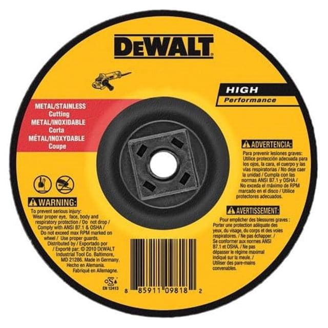 Disco de corte DEWALT DW8427H de metal con eje de 7 pulgadas y 0.045 pulgadas