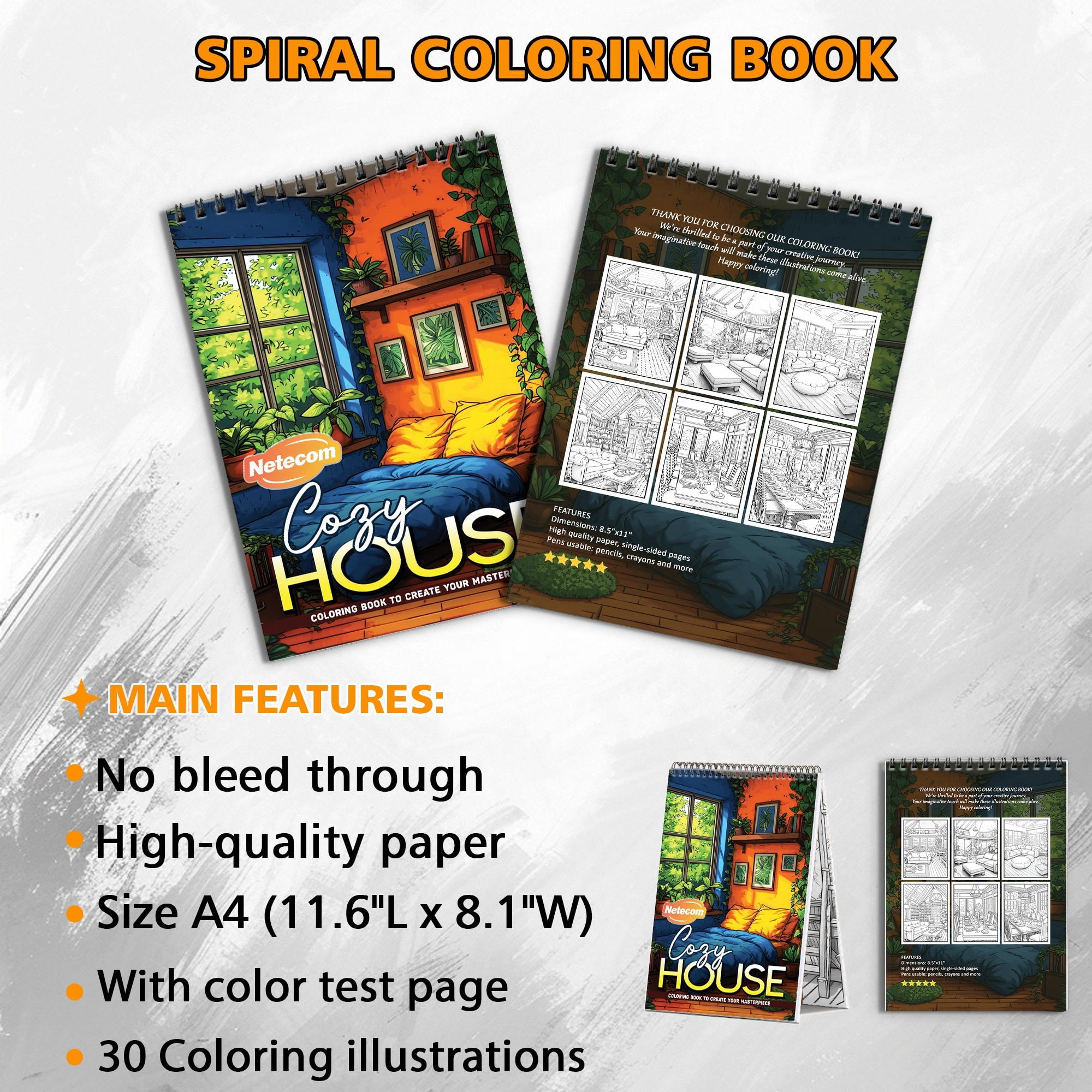 LBKHOUSE Large Print Marigolds Coloring Book Spiral Bound for Adults, Premium Cover