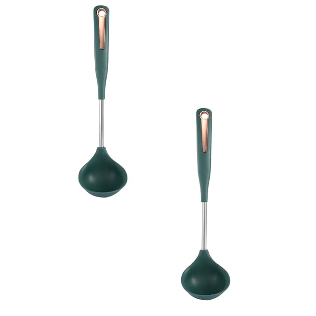 Oleegame 2PC Stainless Steel Cutlery Set Silicone Cookware Kitchen Utensil Set Kitchen Tool Spoon Shovel Spoon