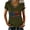 Army Green, variant on Women's 250th Anniversary USA T-Shirt, Patriotic 1776-2026 V-Neck Top, Short Sleeve Commemorative Shirt with Contrast Trim, Independence Day Celebration Graphic Tee