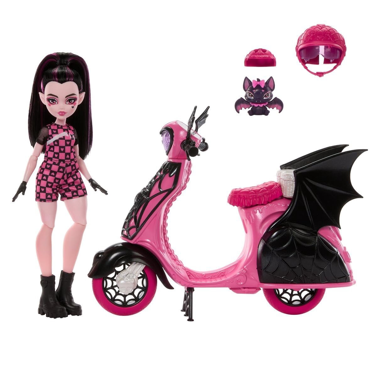 Monster High Draculaura Vamptastic Scooter Doll And Vehicle Playset 2025 Mattel