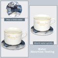 thumbnail image 2 of Juego de 6 Portavasos para Mesa Absorbentes, Posavasos de Marmol Antideslizantes de Cerámica para Bebidas, con Soporte de Metal, Coasters para Varios Tipos de Vasos y Copas, 2 of 4