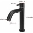 thumbnail image 5 of Stainless Steel Single Cold Water Faucet for Bathroom Sink with Hose - Black, 5 of 5