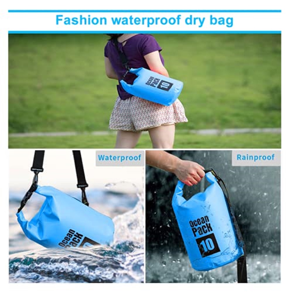 Waterproof Dry Bag,2L/5L/10L/15L/20L,Rainproof Backpack,Floating All Purpose Lightweight Beach Storage Bag,Roll Top Dry Compression Sack Keeps Gear Dry, for Kayak,Swim,Boating,Fishing,Camping - image 4 of 6