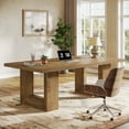 thumbnail image 4 of Tribesigns Large Executive Desk, 62.99-inch Farmhouse Home Office Desk, Rectangular Computer Table for Home Office, Brown, 4 of 9