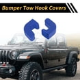 thumbnail image 3 of Cubiertas del gancho de remolque del parachoques del automóvil Unique Bargains para Jeep Wrangler JK JL Gladiator TJ 2007-2023, tapa de gancho de remolque de caucho azul 2pcs, 3 of 6