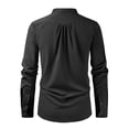 thumbnail image 3 of Under $10 Men's Vintage Button Solid Color Stand Collar Long Sleeve Shirt Casual Loose Camisole Shirt, 3 of 3