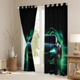 thumbnail image 3 of Manfei Colorful Racing Car Black Out Curtains,Speed Game Curtains Pack of 2 (42x63 Each),Green Black Vehicle Bedroom Curtains For Kids,Breathable Home Decor, 3 of 6
