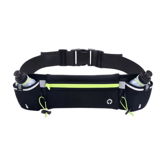 Running Belt with Water Bottle, Running Water Bottle Belt for Running Hiking Gym, Water Bottle Phone Holder for Runners, Green Hydration Belt