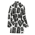 thumbnail image 2 of Black And White Holy Bible Pattern Women Bathrobe One Size Univeral Fits Fashion Lightweight Plush Fleece Long Robe For Women, 2 of 3