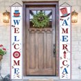 thumbnail image 4 of Letrero de porche del 4 de julio, bandera patriótica americana, pancarta para puerta del Día de la Independencia, decoraciones para patio de fiesta interior y exterior, 4 of 5