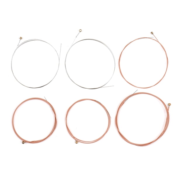 Cuerdas para instrumentos musicales Cuerdas para guitarra acústica de 6 uds., núcleo de acero, aleación de cobre y fósforo, cuerdas enrolladas para guitarra de 6 cuerdas Tomshoo Cuerdas para instrumentos musicales