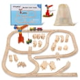 thumbnail image 2 of Juego de vías de tren de madera KitoyWood, 62 piezas con tren y grúa, 3-10Y, 2 of 6