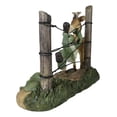 thumbnail image 4 of Rustic Western Stag Deer Standing By Hunter Trapped In Barbed Wires Figurine, 4 of 9