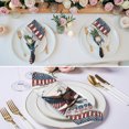 thumbnail image 3 of Cloth Napkins Set of 8 - 20x20 Inches, American Eagle Washable Reusable Table Napkins, 250 4th of July Patriotic Striped Grey Soft & Absortbent Dining Napkin for Party Wedding Hotel Restaurant, 3 of 9