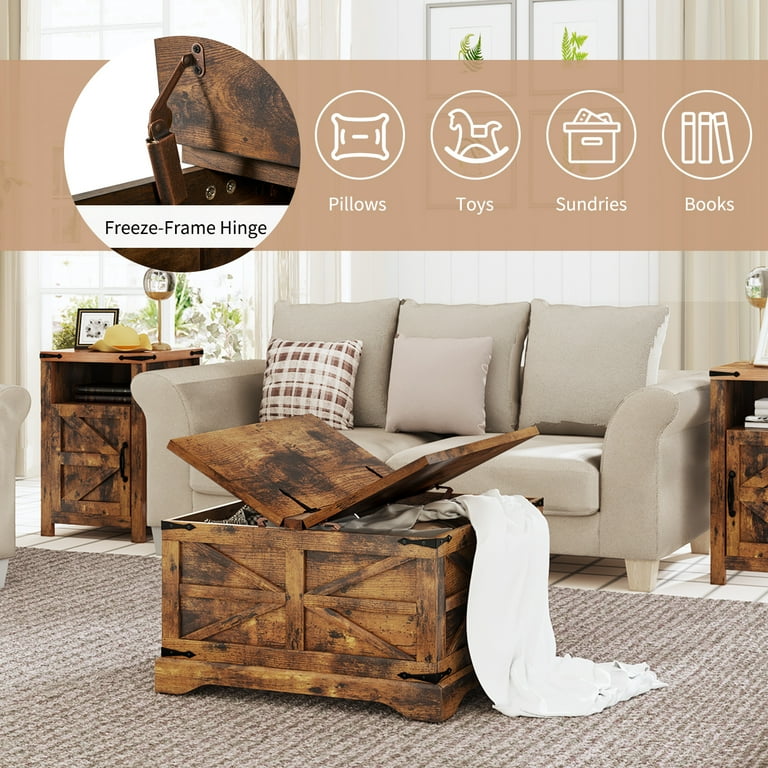 Oneinmil Farmhouse Storage Square MDF Coffee Table with Oneinmil Farmhouse Storage Square MDF Coffee Table with