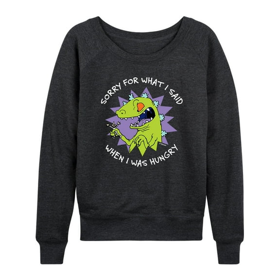 Rugrats - Reptar Sorry For What I Said - Women's Lightweight French Terry Long Sleeve Shirt