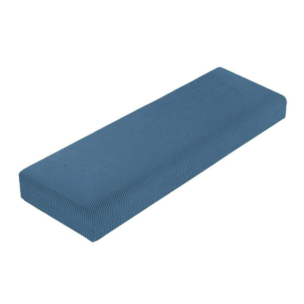 Funda de cojín rectangular para asiento de banco, extraíble y protectora para comedor. Azul