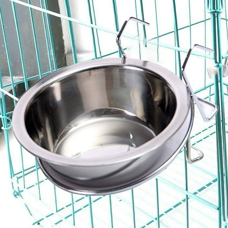 Dog Crate Bowl Hanging Stainless Steel Pet Food Bowl Water Bowl