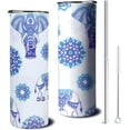 thumbnail image 1 of Green Irish Shamrocks Tumbler with Lid and Straw，St. Patrick''s Vacuum Insulated Tumbler With StrawTumbler, 20 oz Stainless Steel Tumbler, 1 of 6