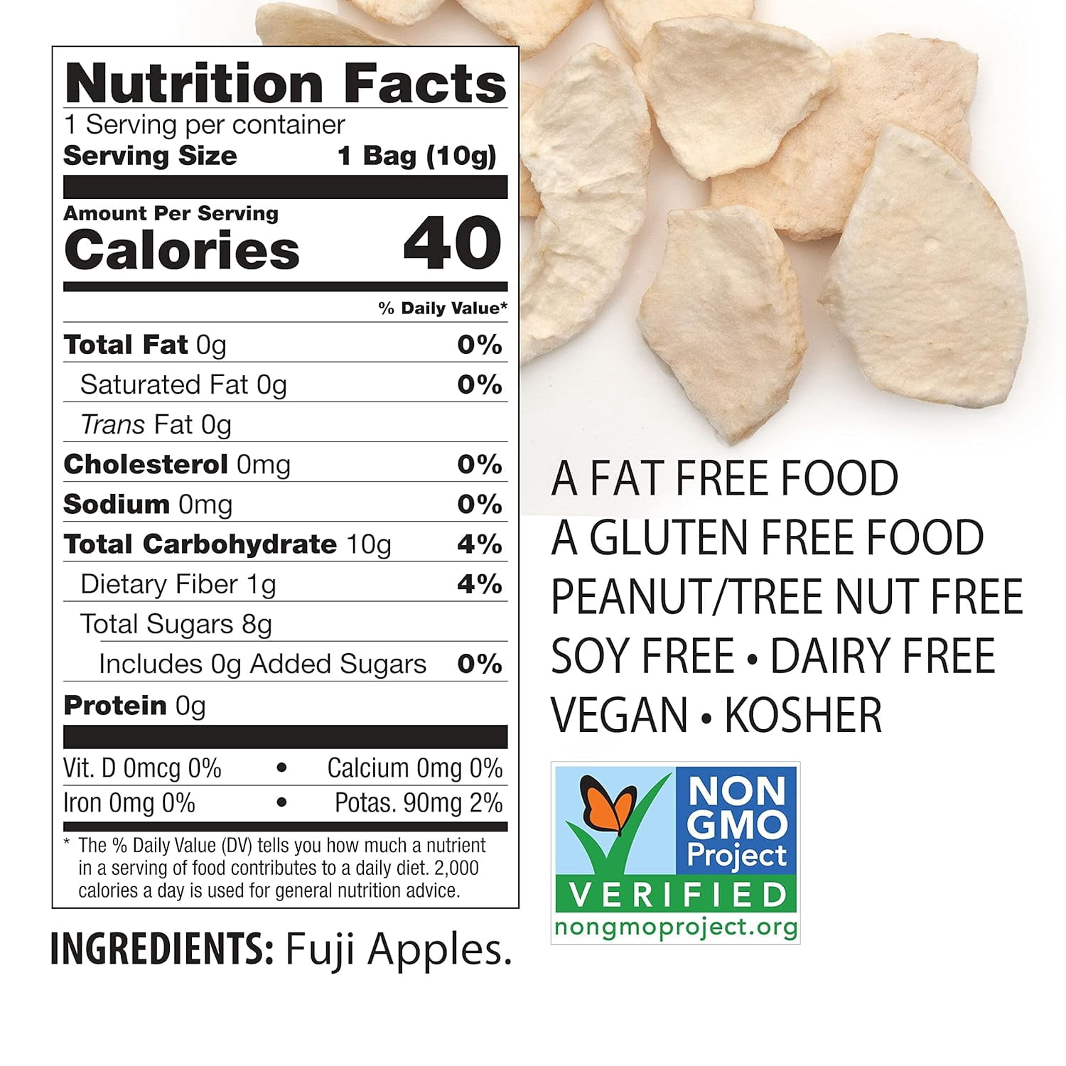 Brothers All Natural Freeze Dried Fruit Crisps, Fuji Apple, 0.35 Oz (Pack of 12), Made with 100% Fruit, Gluten Free, Soy Free, Vegan, Healthy Snack, Lunch Box Ready | Packaging May Vary