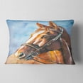 thumbnail image 2 of Designart Brown Horse with Bridle - Abstract Throw Pillow - 12x20, 2 of 5