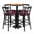 thumbnail image 1 of Bowery Hill Ensemble de Table Ronde en Stratifié 5 Pcs Naturel et Noir, 1 of 1
