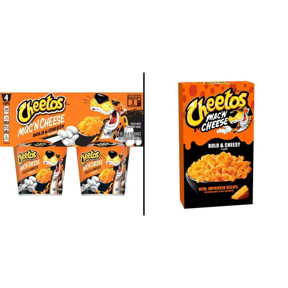 Cheetos Microwavable Bold & Cheesy Mac 'n Cheese Cups 4 ct & Cheetos Bold & Cheesy Mac 'n Cheese 5.9 oz