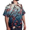 thumbnail image 2 of Tree Men's Hawaiian Shirt, Short Sleeve Printed Button Down Beach Casual Tops, Summer Spread Collar Men's Shirts, 2 of 6