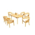 thumbnail image 3 of Grade-A Teak Dining Set: 6 Seater 7 Pc: 94" Oval Table And 6 Lenong Arm Chairs Outdoor Patio WholesaleTeak #51LN2207, 3 of 5