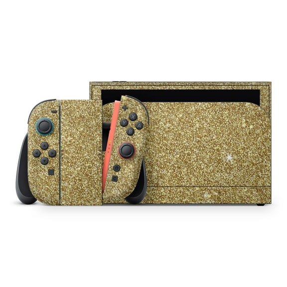 DesignSkinz Sparkling Gold Ultra Metallic Glitter Full-Body Skin Decal Wrap Cover for Nintendo Switch 2
