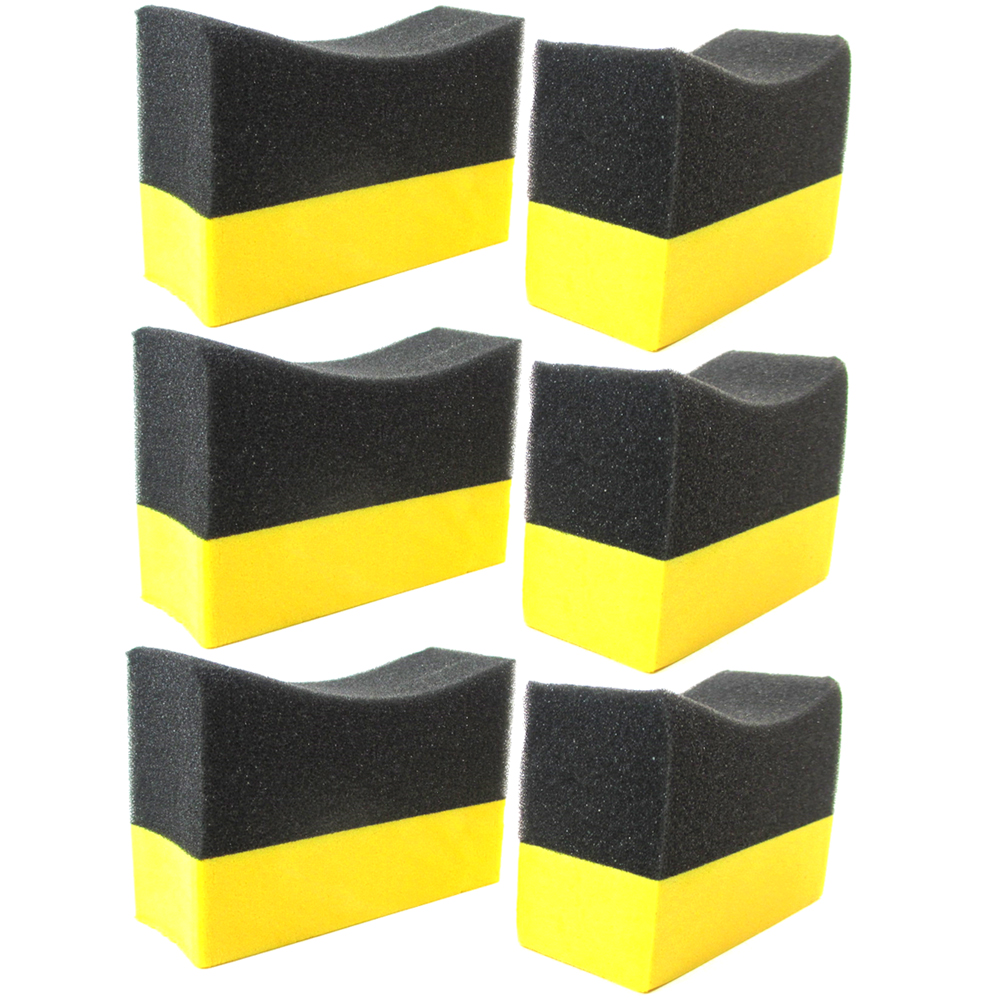 6 Tire Dressing Applicator Pads Car Contour Sponge Gloss Shine Protectant Wheel - image 3 of 4