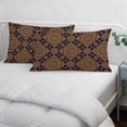thumbnail image 4 of Dark Brown Throw Pillow Covers, Vintage Abstract Flowers Pattern Soft Breathable Pillow Cases with Invisible Zipper for Sleeping, Small Pillowcases for Couch Bed Sofa Chair 16x24 Inches, 4 of 9