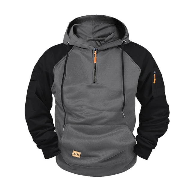 MHFRRA Sudadera con Capucha y Cremallera para Hombre, Forrada de Invierno, Informal, Holgada, para Otoño y Clima Frío Gris oscuro