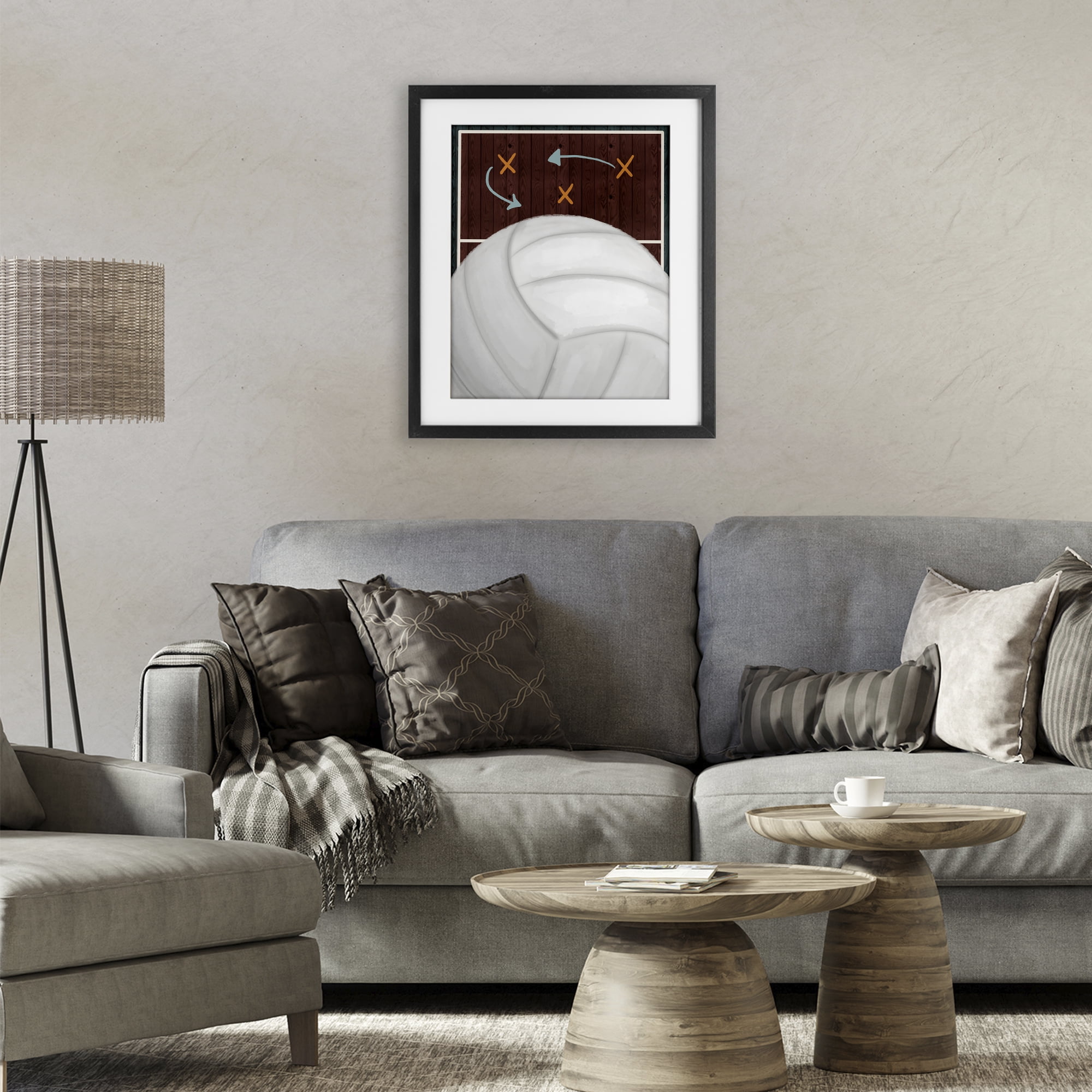 Stupell Industries Volleyball Court Tactics Black Framed Print Under Glass, design by Jennifer Stith