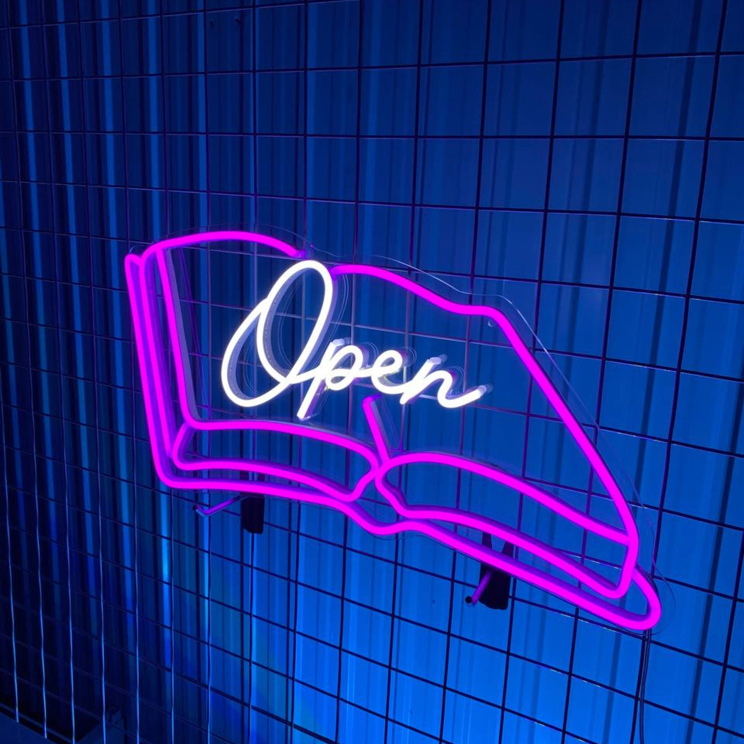 Handmadetneonsign Open Book Neon Sign, Book Open Shop Neon Light, Bookworm LED Light, Bookish Led