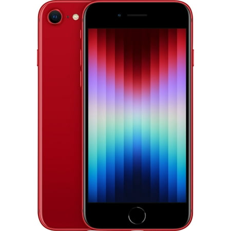 Restored Apple iPhone SE (3rd Gen) - Carrier Unlocked - A2595 - 64GB Red (Refurbished)