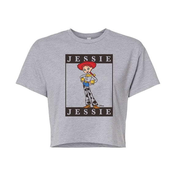 Toy Story 4 - Type Block Jessie - Juniors Cropped Cotton Blend T-Shirt