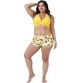 thumbnail image 3 of DARING DIVA Women's Plus Size 2 Pcs Swimsuits Halter Bathing Suit Sets L Yellow, 3 of 6